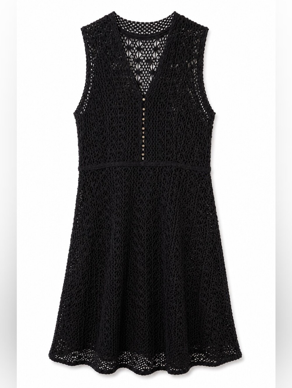 Anthropologie Evelyn Black Crochet Dress, 10, See Notes! Euro Summer